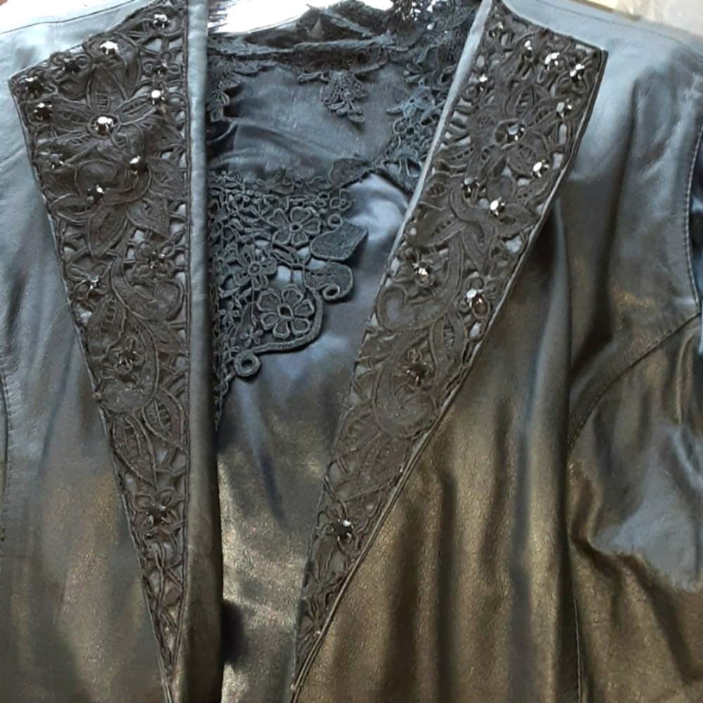 Vintage Lacey Afternoon by Shell Kepler (General Hospital) sz 12 2pc set leather